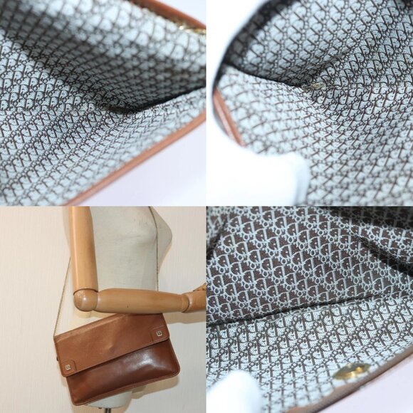 Christian Dior Chain Shoulder Bag Leather Brown Auth yk15370 - Picture 14 of 15